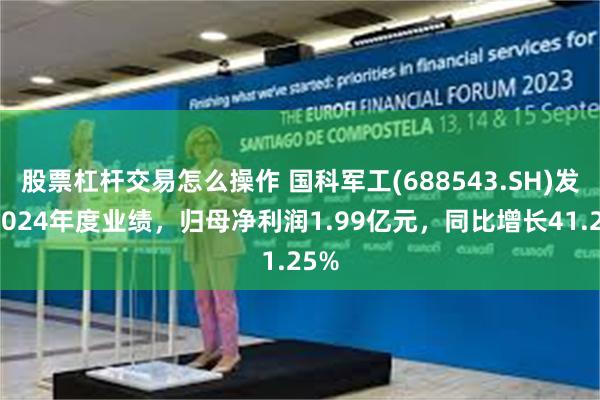 股票杠杆交易怎么操作 国科军工(688543.SH)发布2024年度业绩，归母净利润1.99亿元，同比增长41.25%