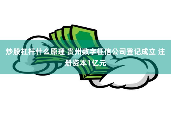 炒股杠杆什么原理 贵州数字征信公司登记成立 注册资本1亿元