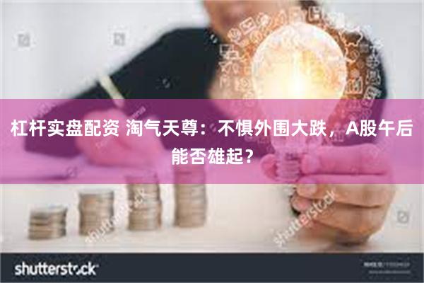 杠杆实盘配资 淘气天尊：不惧外围大跌，A股午后能否雄起？