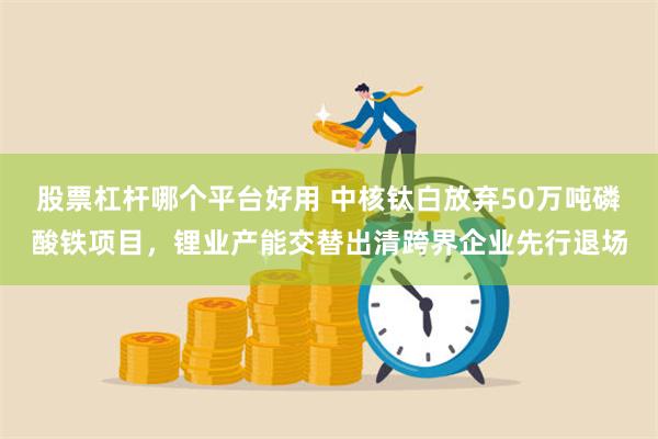 股票杠杆哪个平台好用 中核钛白放弃50万吨磷酸铁项目，锂业产能交替出清跨界企业先行退场