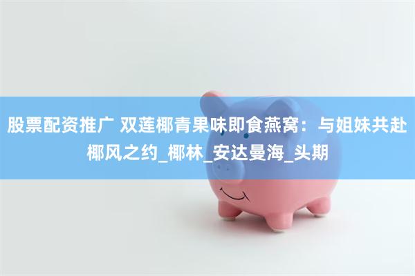股票配资推广 双莲椰青果味即食燕窝：与姐妹共赴椰风之约_椰林_安达曼海_头期
